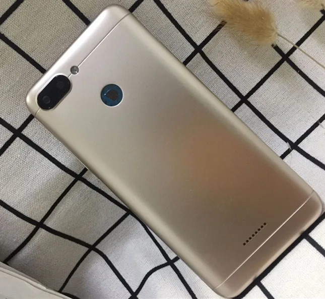 Металлическая задняя крышка батарейного отсека Замена корпуса для Xiaomi Redmi 6 с задней камерой стекло линзы с боковыми кнопками+ инструмент+ подарок - Цвет: gold  back cover