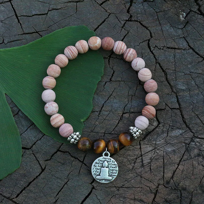 8 мм тигровый глаз японское ожерелье Медитация Мала намаста Йога ювелирные