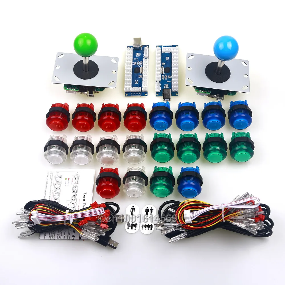 Новые наборы для аркадных игр сделай сам 2x джойстик + прозрачная пластиковая