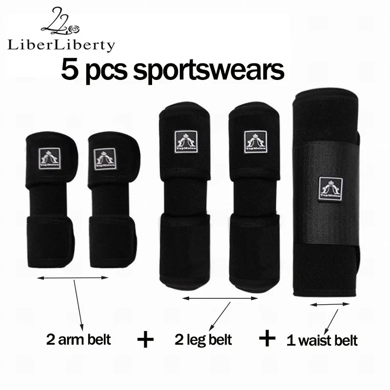 5pcs/Set Waist Training Latex Sport Modeling Run Belt Slim Fit Arm Leg Girdle Shapers Women Men Fitness Trainer Shapewear | Спорт и