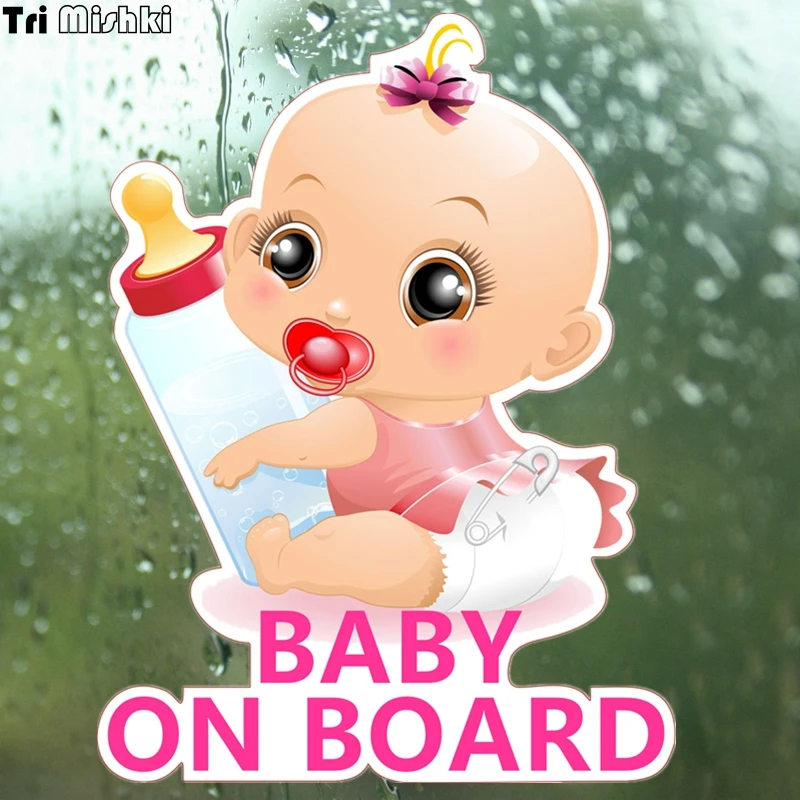 

Tri Mishki WCS092 13*17cm baby on board car sticker funny colorful car stickers baby in car auto automobile decals