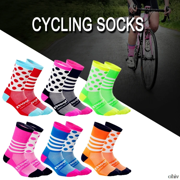 DH Sports Cycling Socks Racing Sports Socks Professional Brand Breathable Protect Feet Road Bicycle Socks Racing Bike Men Women
