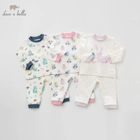 db9620 dave bella autumn baby unisex clothes fashion bear clothing sets lovely long sleeve suits children print clothes