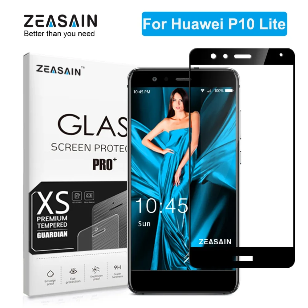 ZEASAIN 2.5D 9H полное покрытие защита экрана закаленное стекло для Huawei P10 Lite P10Lite Nova