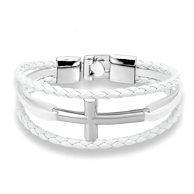Прямая поставка крест браслет Для мужчин Jewelry Винтаж кожаный женщин 2018 Лидер