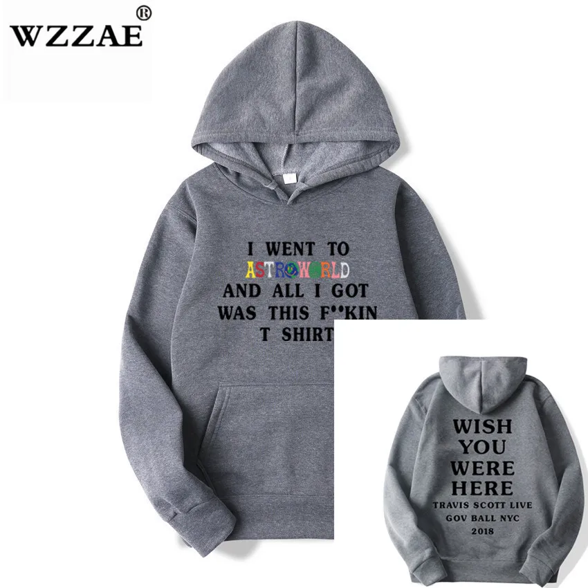 ASTROWORLD look mom i can fly толстовка с капюшоном Трэвиса Скотта Astroworld Толстовка с подарочным принтом мужской пуловер в стиле хип-хоп толстовка - Цвет: Dark Gray