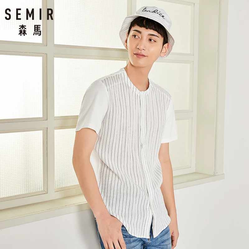 SEMIR рубашка с коротким рукавом Мужская Студенческая летняя новая Корейская