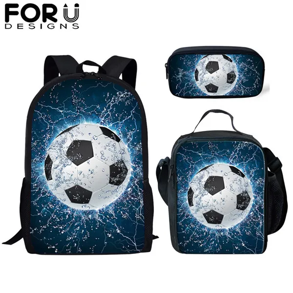 H230CGK FORUDESIGNS/комплект с принтом футбольного мяча, школьные сумки для мальчиков-подростков, 16 дюймов, Детский Большой мужской рюкзак, школьная Детская сумка - Цвет: H230CGK