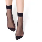 Женские ультратонкие шелковые носки, прозрачные эластичные черные нейлоновые короткие носки, 1 пара, лето 2019