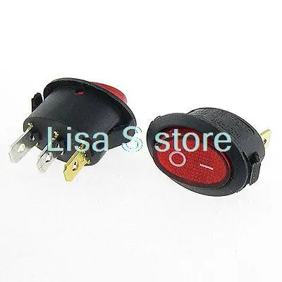 5 шт. x AC 6A/250V 10A/125V 3 контактный красный свет ВКЛ ВЫКЛ SPST овальная лодка кулисный