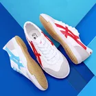 Туфли для настольного тенниса USHINE EU34-44, классические парусиновые туфли красного и синего цвета в стиле ретро, обувь для фитнеса, кунг-фу, тайчи для мужчин и женщин