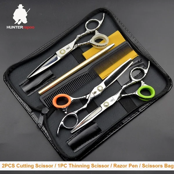 full scissors kit Скидка 30% HT9136 ножницы для волос профессиональные ножницы набор Япония 6 дюймов Парикмахерские филировочные ножницы для парикмахерской машинки для стрижки волос - Цвет: full scissors kit