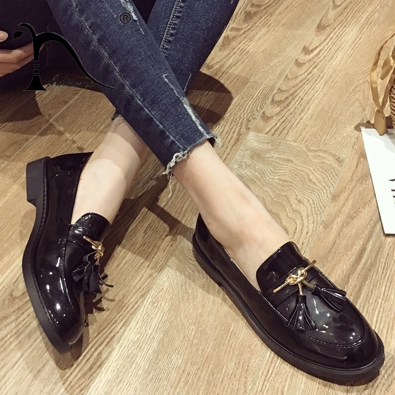 FEDIROMA/Туфли-оксфорды женские модные туфли на плоской подошве с кисточками сезон