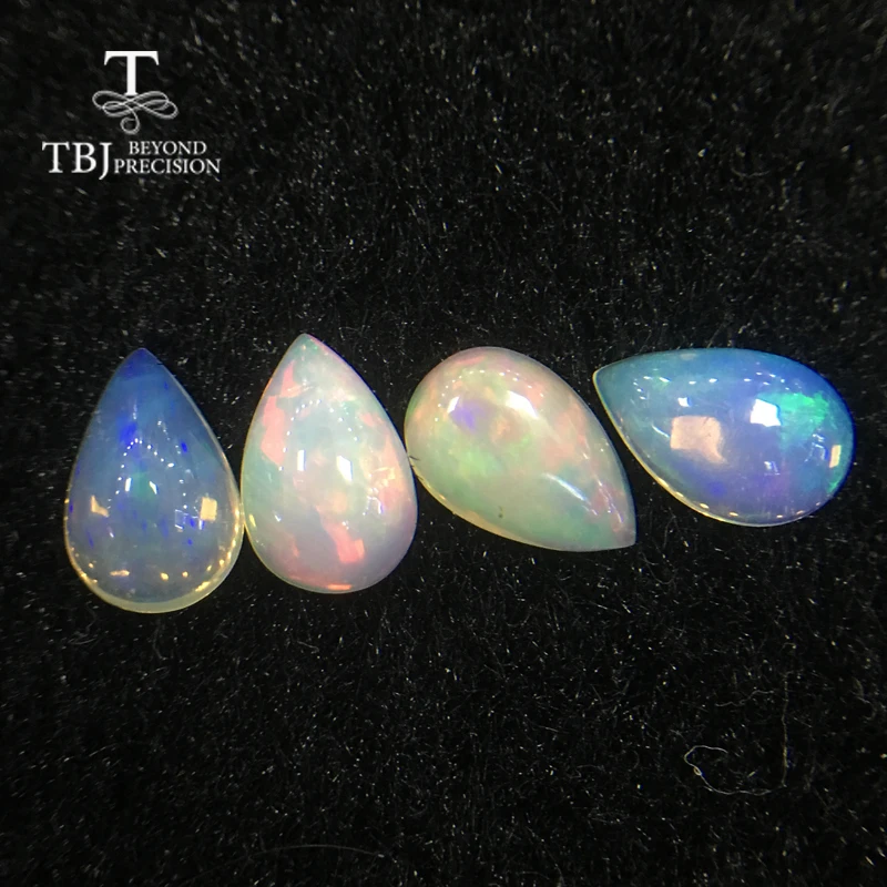 Tbj натуральный Эфиопский цветной опал pear6 * 9 мм 2 шт. высокое качество натуральные