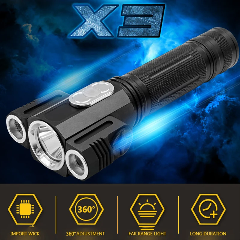 

Светодиодный фонарь онарик 6000LM XML T6 + 2R5, 4 режима светодиодный магнитный тактический фонарик