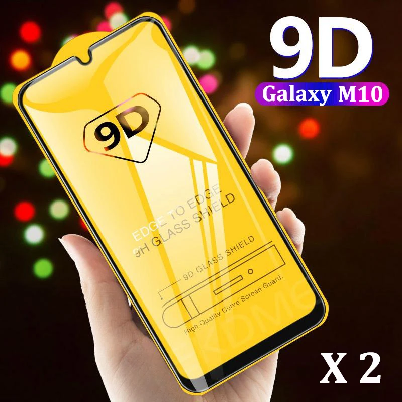 2 шт. для Samsung Galaxy M10 протектор экрана закаленного стекла полное покрытие 9D