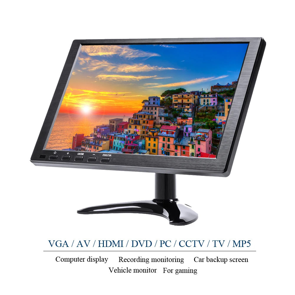 Podofo Автомобильный подголовник 10," ЖК-монитор FHD TFT lcd цифровой экран HDMI/VGA/AV/USB/SD для ПК/tv/CC tv/DVD/MP5 плеер HD мониторинг