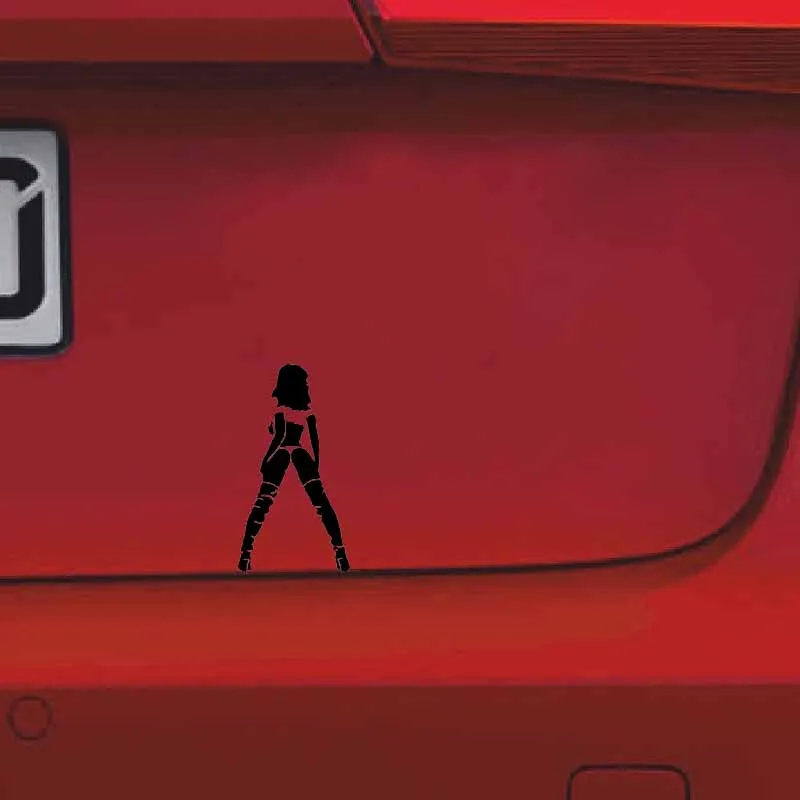 

YJZT 7.1*13.2CM Hot Cool Sexy Girl Black/Silver Car Sticker Covering The Body Skillful Manufacture Vinyl Decals C20-0249