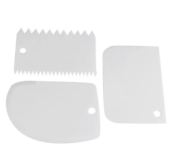 Withe Scraper 3pcs Формы для пищевых продуктов для торта Скребок плавный Регулируемый с 3 лопатка для глазирования товары для украшения торта конвертер сопла - Цвет: Withe Scraper 3pcs