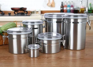 1 шт. 4000 мл герметичная банка из нержавеющей стали, банка для образцов продуктов, домашняя кухонная банка для хранения кофе, сахара, чая, миска для ланча JO 1068