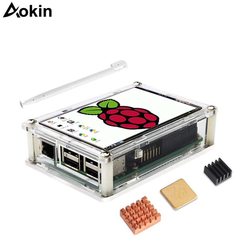 Чехол для Raspberry Pi с ЖК-дисплеем 3 5 дюйма прозрачный чехол теплоотводом raspberry |