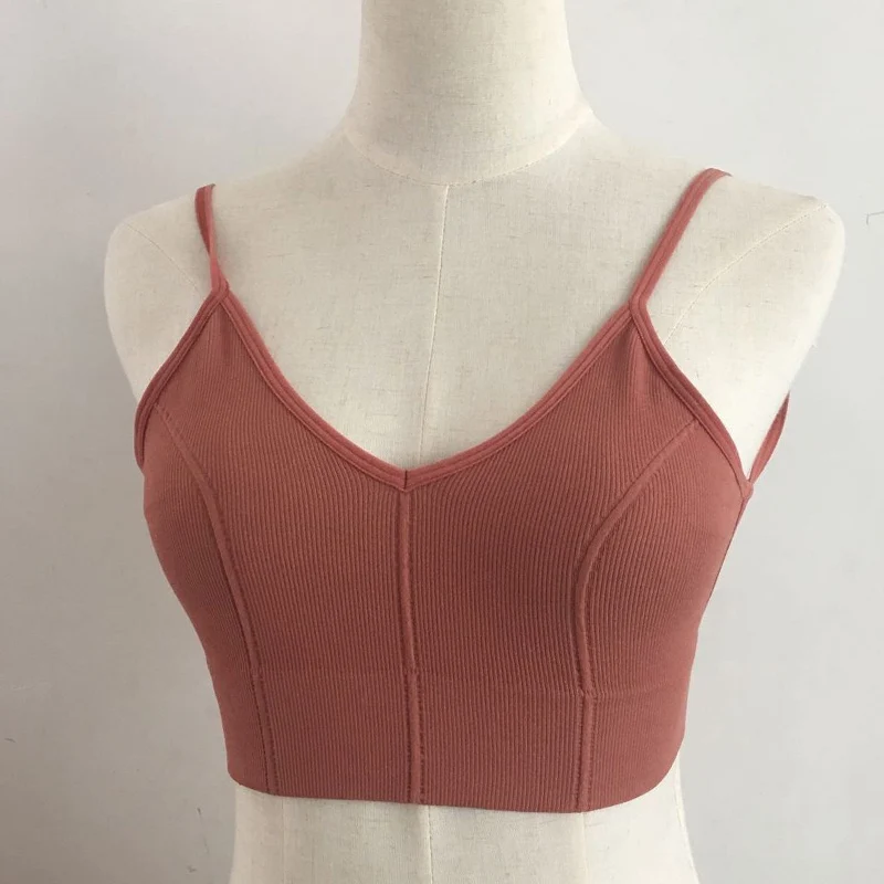 2019 Summer Very Sexy Knitted Short Tank Top Backless 4 Colors Base Pure Color Low Cut Threaded Cotton One Size | Женская одежда