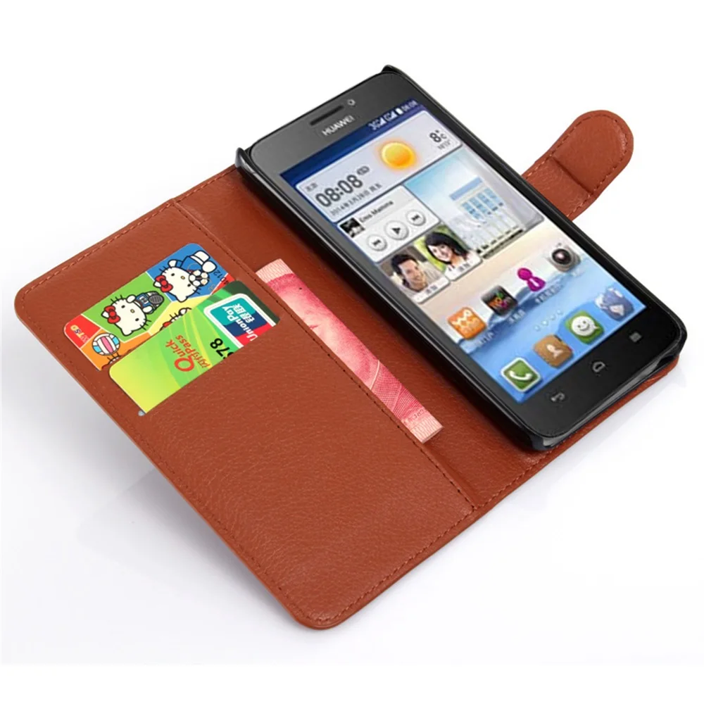 Для huawei Ascend G630 cyboris чехол флип-чехол с зернистой текстурой из искусственной кожи