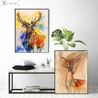ink painted deer watercolor style wall art canvas painting poster for home decor posters and prints unframed decorative pictures
