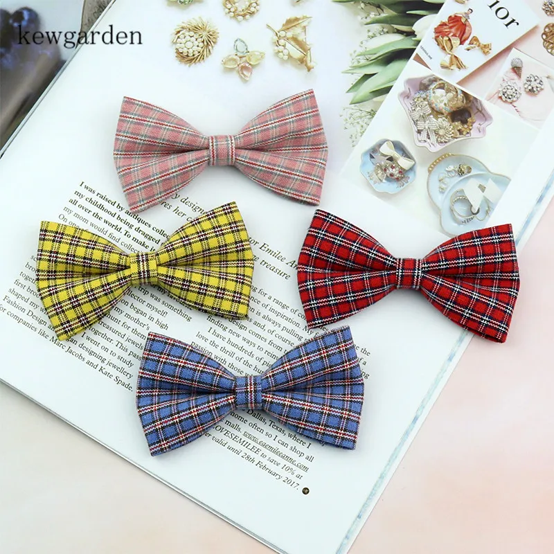 Клетчатая ткань Kewgarden тканевые ленты 2 &quot1&quot 3/8 &quotDIY брошь для галстука-бабочки