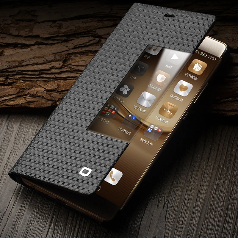 QIALINO чехол для huawei P9 Smart View Флип из натуральной кожи с окошком Ascend Plus функцией сна |