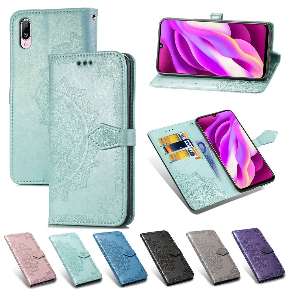 ДЛЯ Vivo Y97 Y83 Y81 Y93 V9 Y85 ультра тонкий кожаный чехол с тиснением флип кейс кронштейн