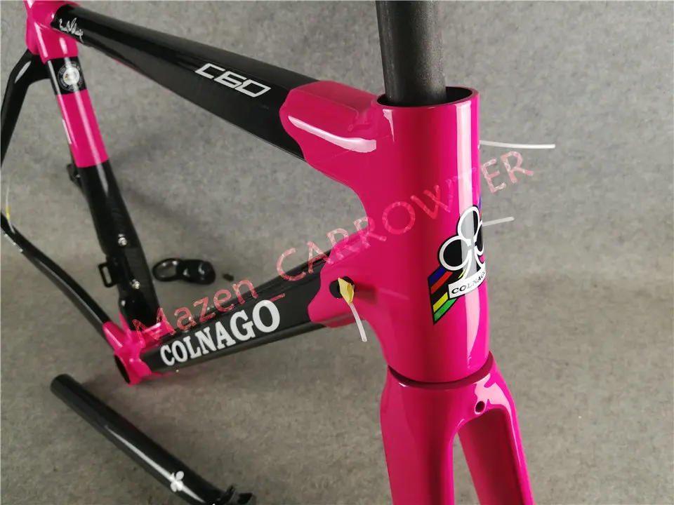 T1000 3K глянцевый темно-розовый черный Colnago C60 карбоновые шоссейные рамы велосипедные рамы с XS/S/M/L/XL на ваш выбор