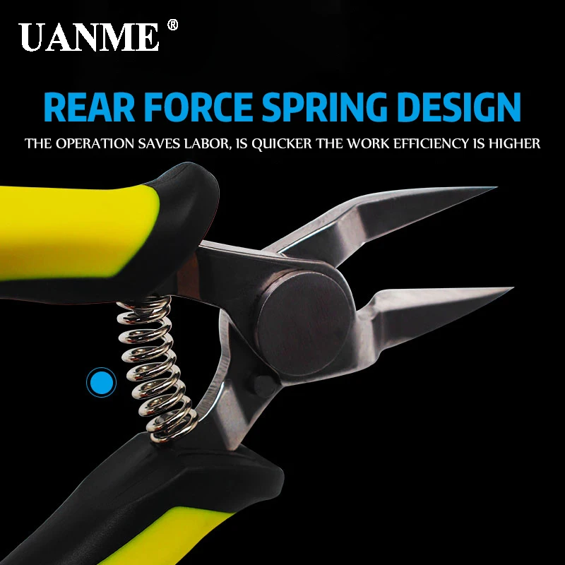 UANME TS-140 5 дюймов Круглый резак плоскогубцы отличные режущие плоскогубцы задняя сила пружина дизайн Микро ножницы - Цвет: TS-140