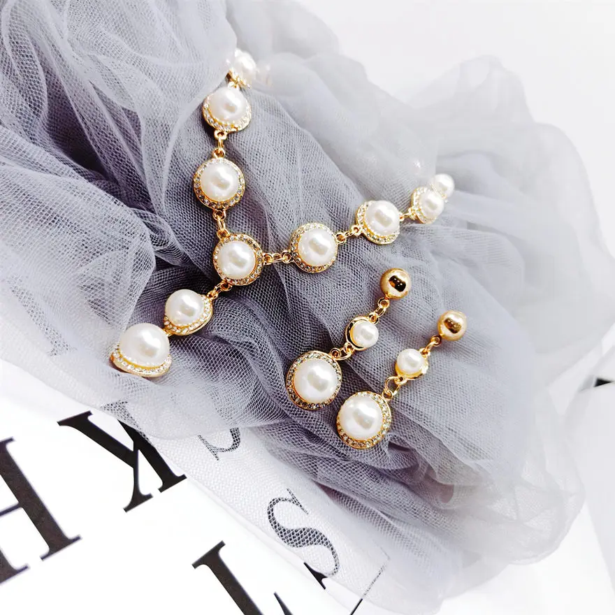 TR design Элегантный Искусственный Жемчуг Свадебные Ювелирные наборы Кристаллы