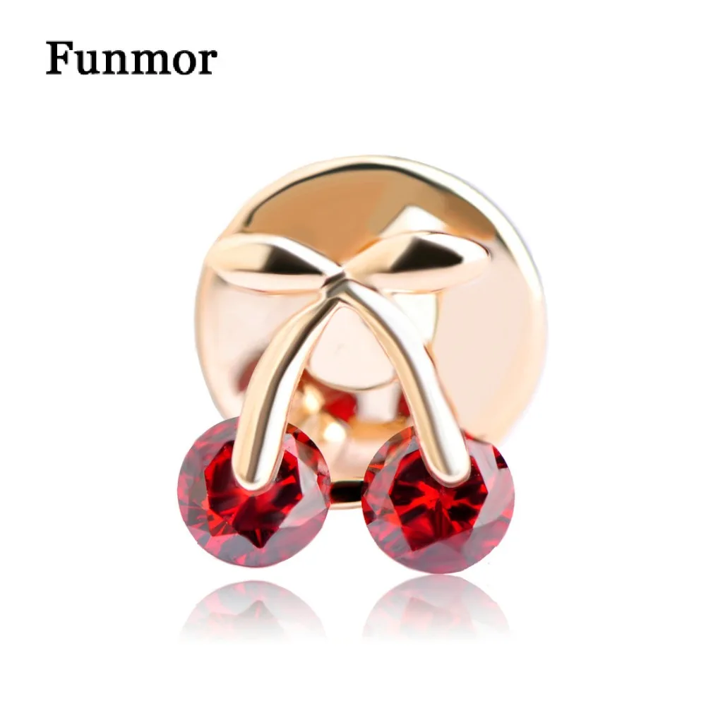 Маленький симпатичный с кристаллами красная Вишня брошь корсаж букетом Coroa