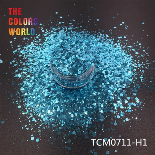 TCT-193 Шестигранная форма металлический обычный цвет лак для ногтей для дизайна ногтей DIY Украшение для тела макияж FacePainting Руководство DIY - Цвет: TCM0711-H1   50g