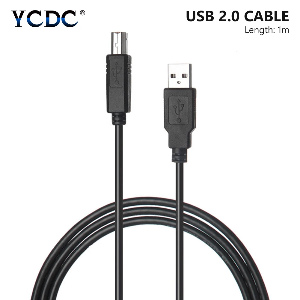 1M USB 2,0 кабель для принтера высокоскоростной AM к BM шнур сканера данных 1 м/3.28ft черный принтер этикеток DAC USB принтер - Цвет: 1M