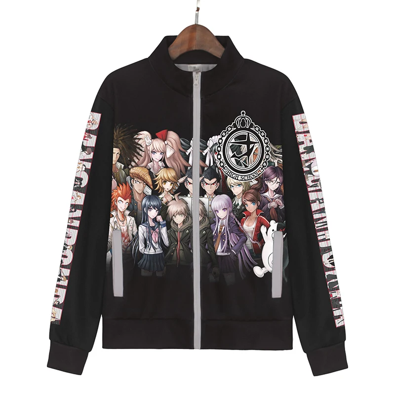 Danganronpa Монокума джунко эношима 3D печатная куртка, костюм для косплея Dangan Ronpa Мужчины Женщины Повседневная Толстовка с капюшоном уличная