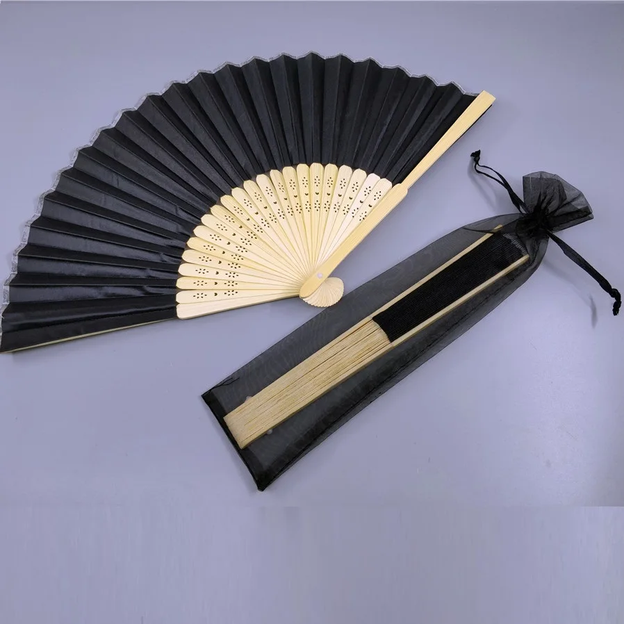 

Free Shipping 50pcs lot Printing logo Anniversary Party Bamboo silk custom hand fans personalized favors wedding