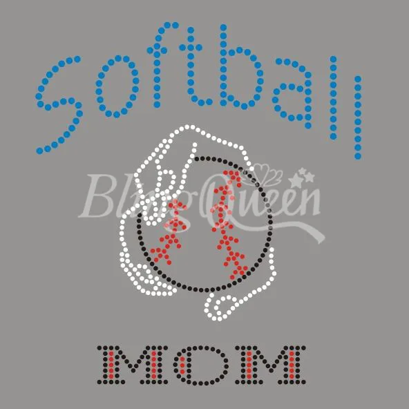 BlingQueen 25 шт./лот термофиксация железные Стразы мотивы Softball Mom дизайн