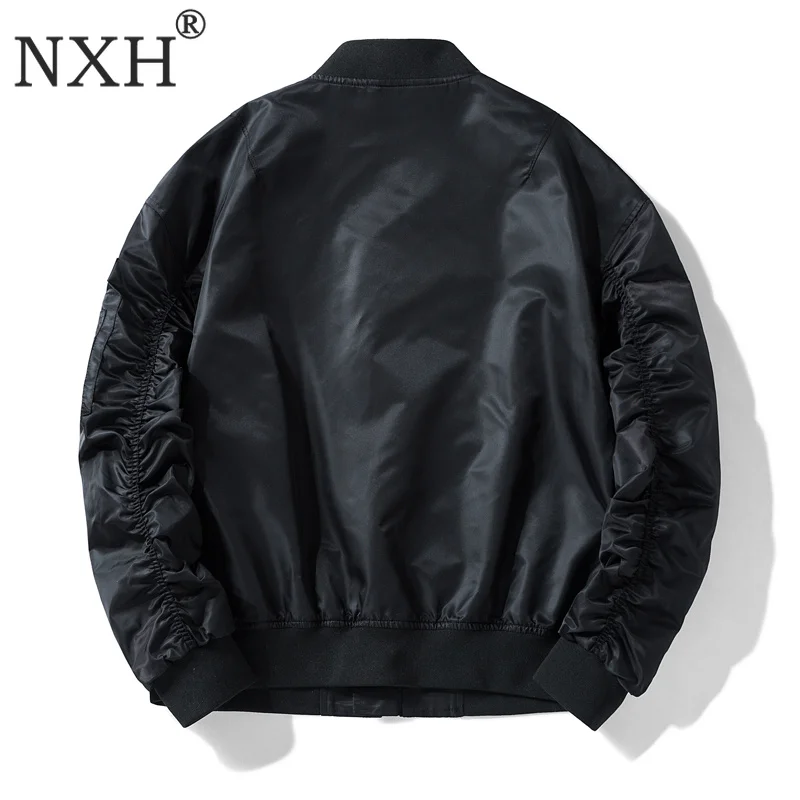 NXH Большие размеры Для мужчин бомбардировщик jaket ма-1 пилот пальто Бейсбол куртки