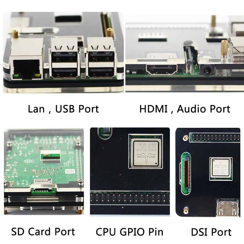 Raspberry Pi 3 B Plus акриловый чехол черный прозрачный корпус корпуса с алюминиевой