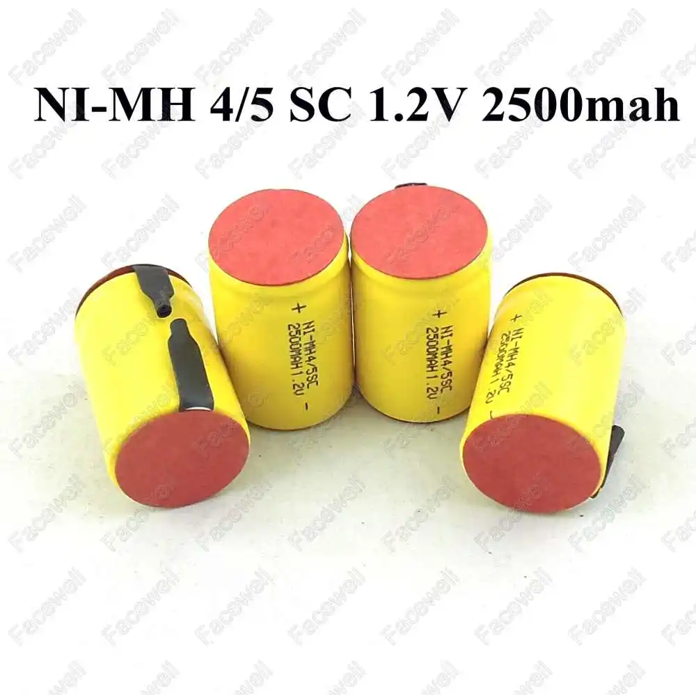 20pcs бренд 4/5 SC 1 2 v 2500 mah перезаряжаемые ni-mh sc батареи sub c pilas recargables nimh для устройства