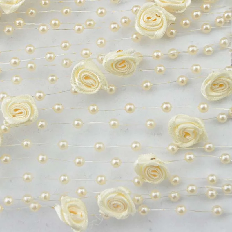 1 м Искусственные розы цветок пэчворк пластиковые жемчужные бусины рыболовная