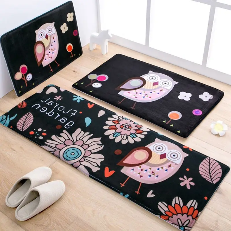 Offerte 50x80 + 45x120 Cm/set Cartoon Uccello Cucina Mat Anti-slip Bagno Carpet Casa Ingresso/corridoio Zerbino Camera Da Letto Per Bambini Coperta Di Zona