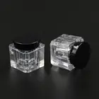 100 шт.лот мини 4 г 4 г портативная пустая прозрачная банка для крема горшок с черная крышка контейнера для косметики прозрачная квадратная основа PS бутылка