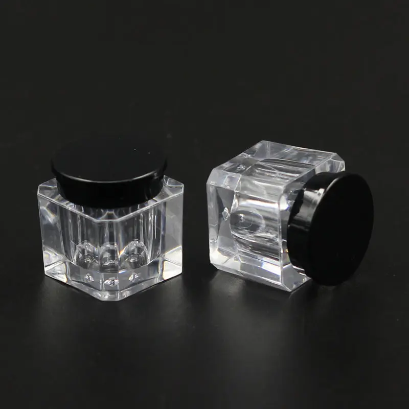 100 шт./лот мини 4 г портативная пустая прозрачная банка для крема с черной