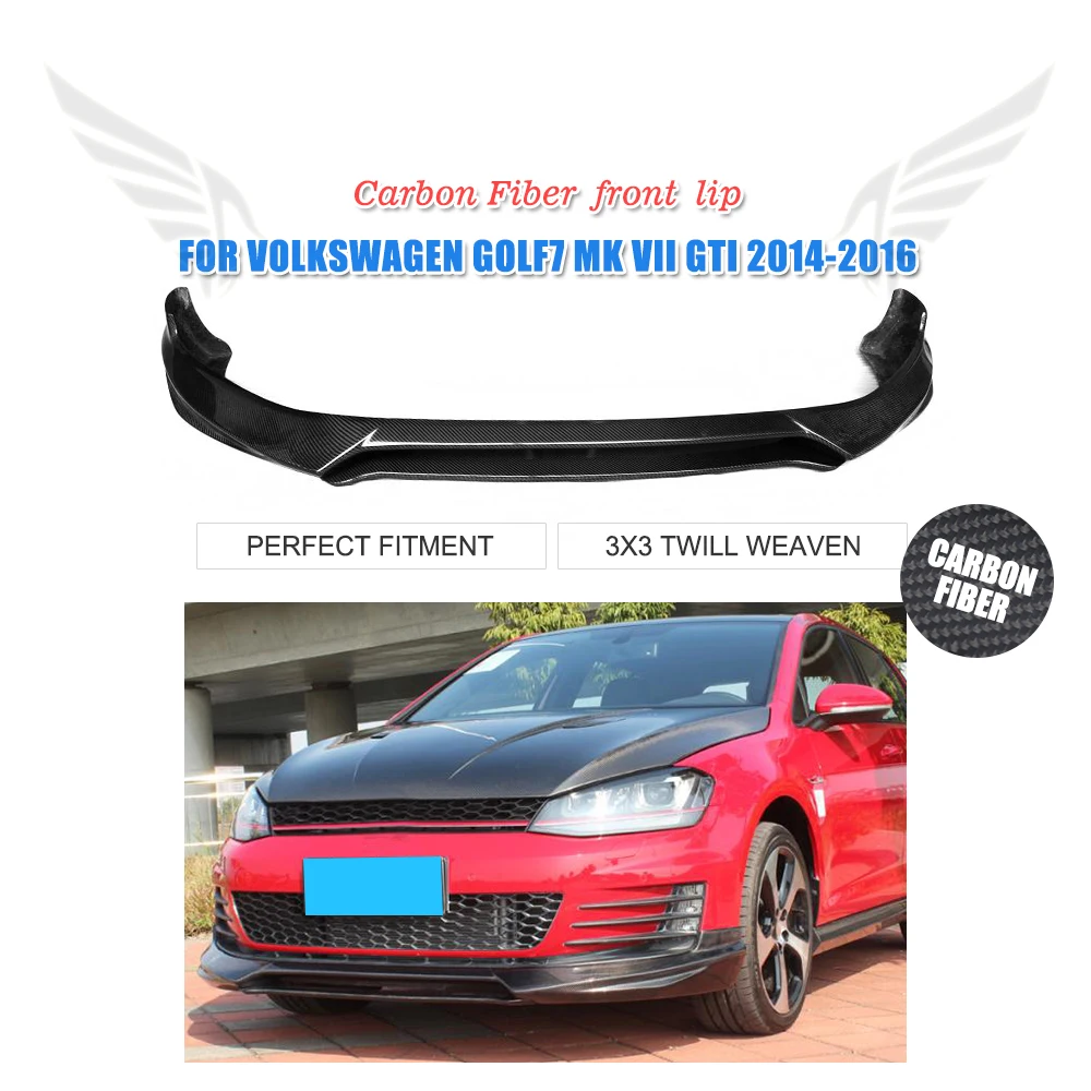 Передний бампер из углеродного волокна спойлер для VW Golf 7 VII MK7 GTI Бампер 2014 2018
