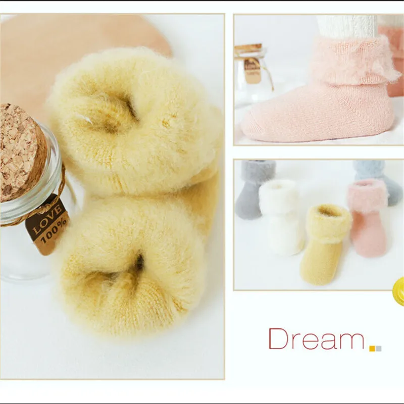 Emmababy Baby boys girl Winter Thick Terry Floor Socks Warm Newborn Cotton Boys Girls Cute Toddler | Детская одежда и обувь