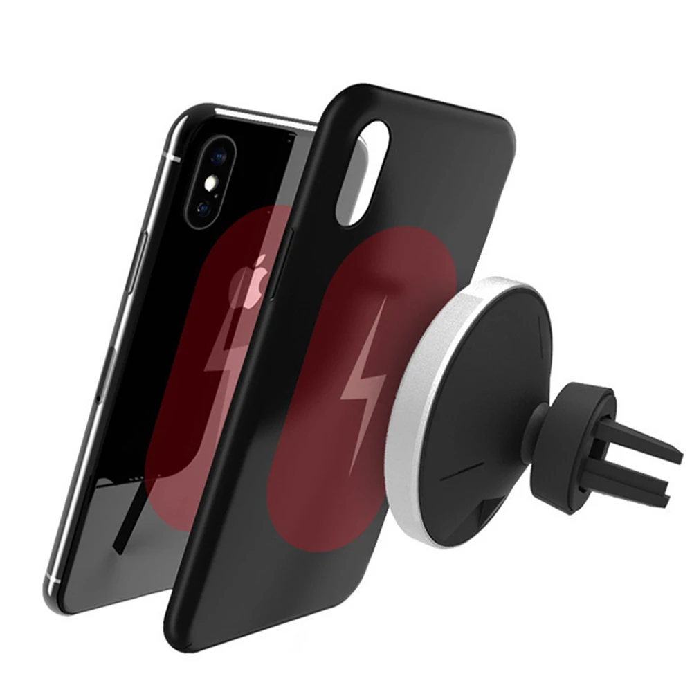 Powstro QI магнитное автомобильное крепление Беспроводное зарядное устройство для Iphone samsung huawei 360 градусов вращение автомобильное вентиляционное отверстие зарядное устройство держатель 5 Вт/10 Вт